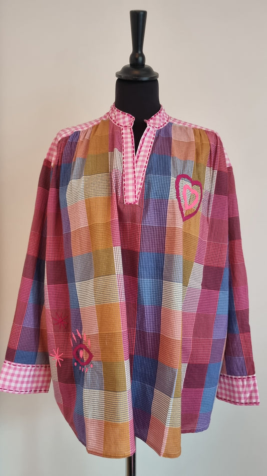 Blouse vichy rose très Pep's