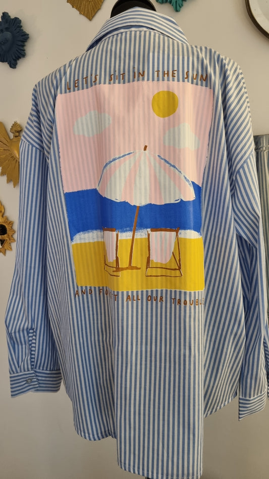 Chemise "Un été à La Baule " bleue