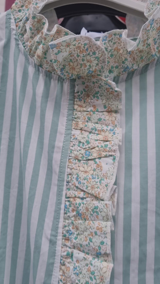 Chemise Suzanne rayures bleues taille L