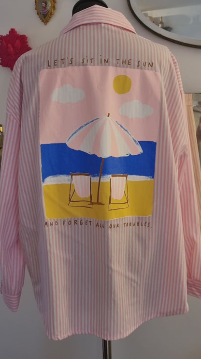Chemise "un été à La Baule" Rose