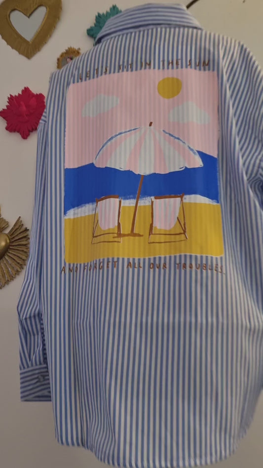 Chemise "Un été à La Baule " bleue