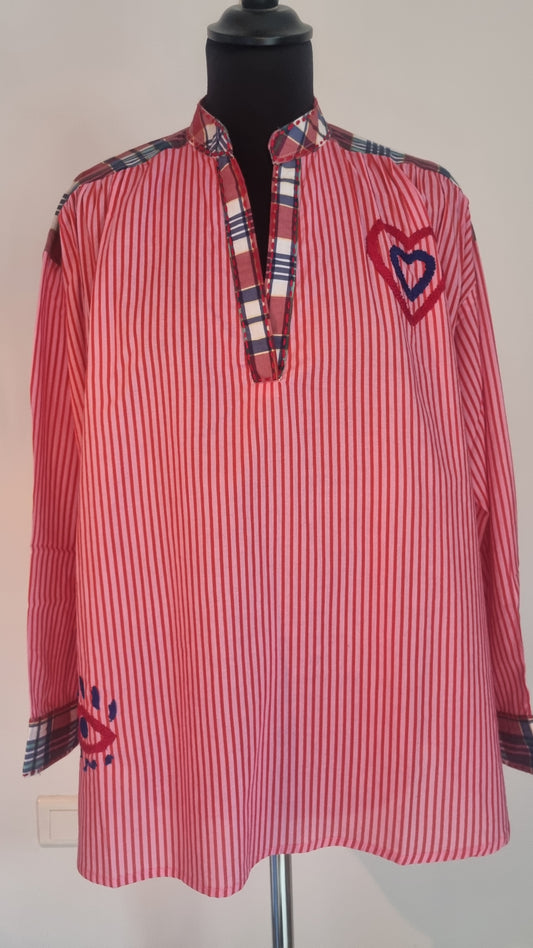 Blouse en patchwork de coton
