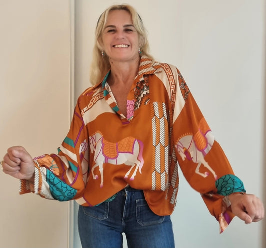 Blouse thème équitation 🐎