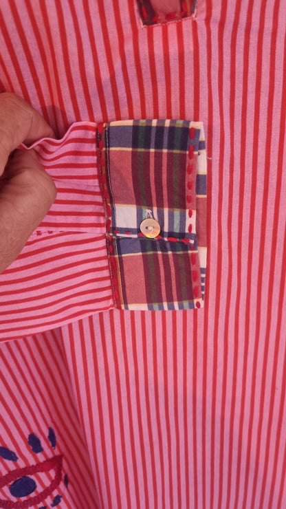 Blouse en patchwork de coton