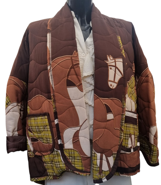 Veste matelassée imprimée  équestre.